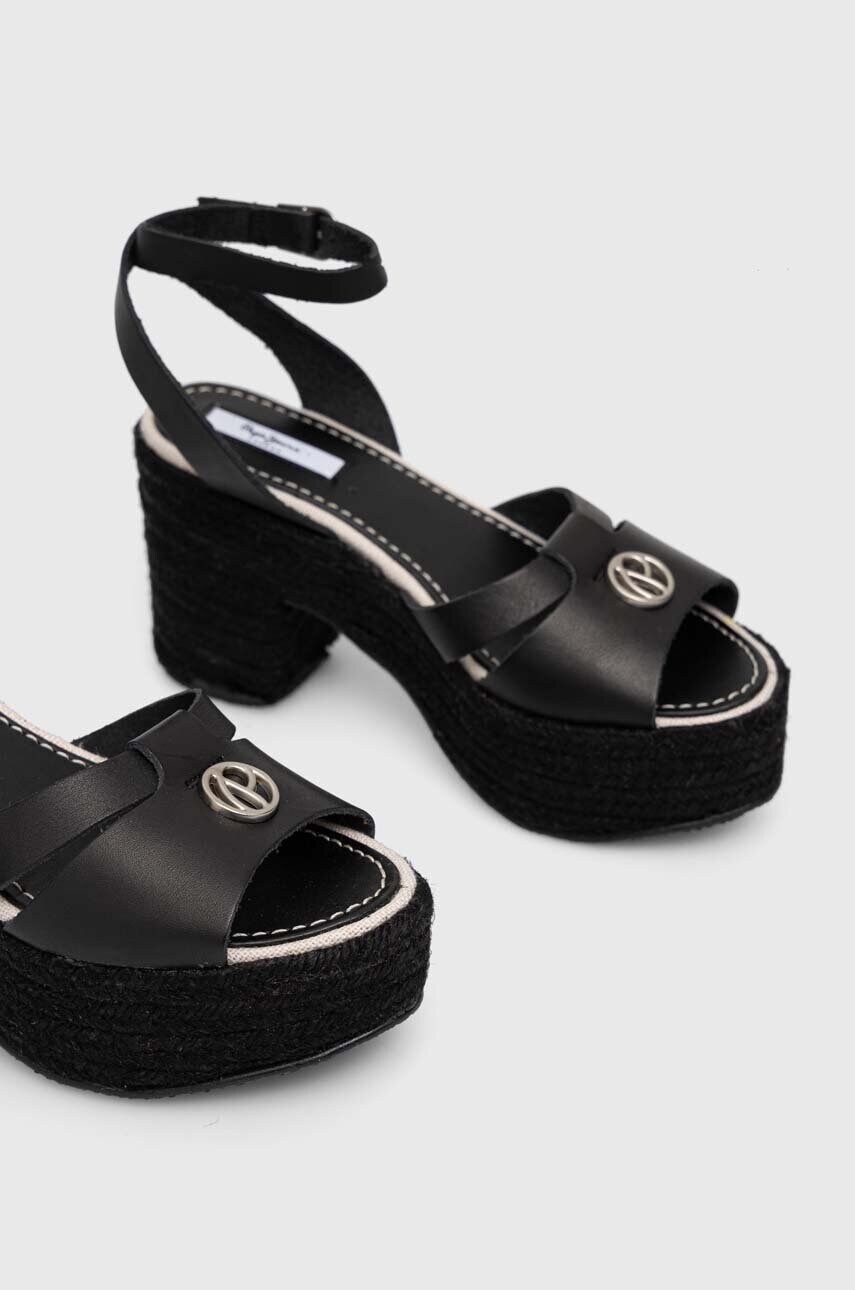 Шкіряні сандалі Pepe Jeans TAFFY колір чорний PLS90602
