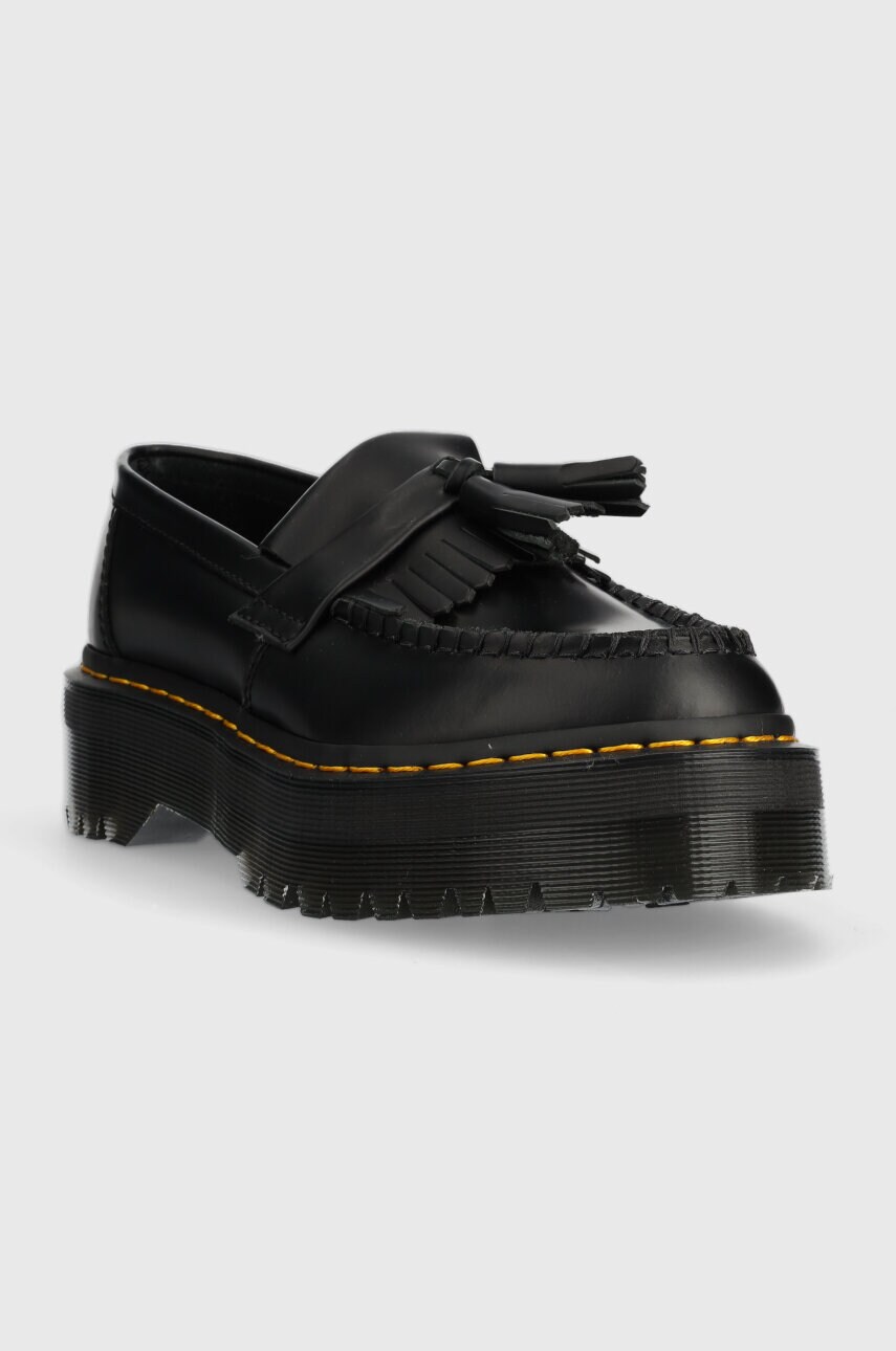 Шкіряні мокасини Dr. Martens Adrian Quad жіночі колір чорний на платформі DM27989001