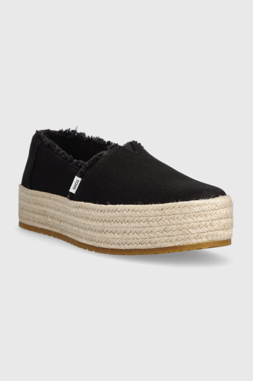 Еспадрилі Toms Valencia колір чорний на платформі 10019795