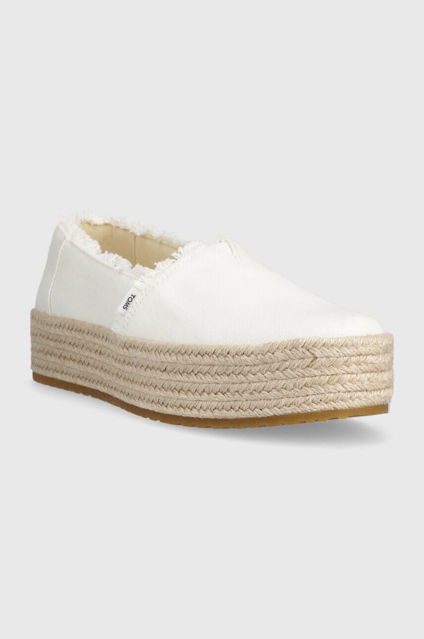 Еспадрилі Toms Valencia колір білий на платформі 10019820