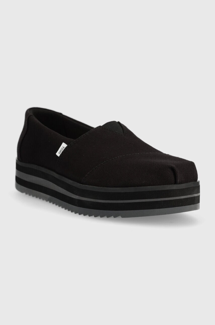 Еспадрилі Toms Alpargata Midform колір чорний на платформі 10019466