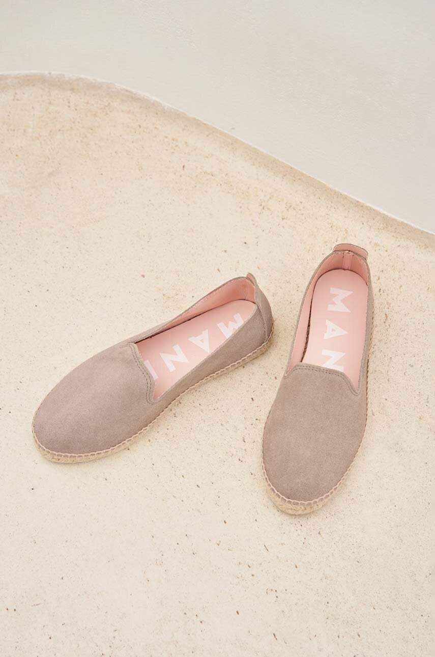 Замшеві еспадрилі Manebi Flat Espadrilles колір коричневий W 1.9 N0