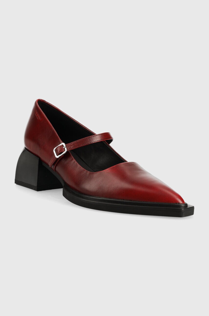 Шкіряні туфлі Vagabond Shoemakers Vivian колір бордовий каблук блок 5553.018.47
