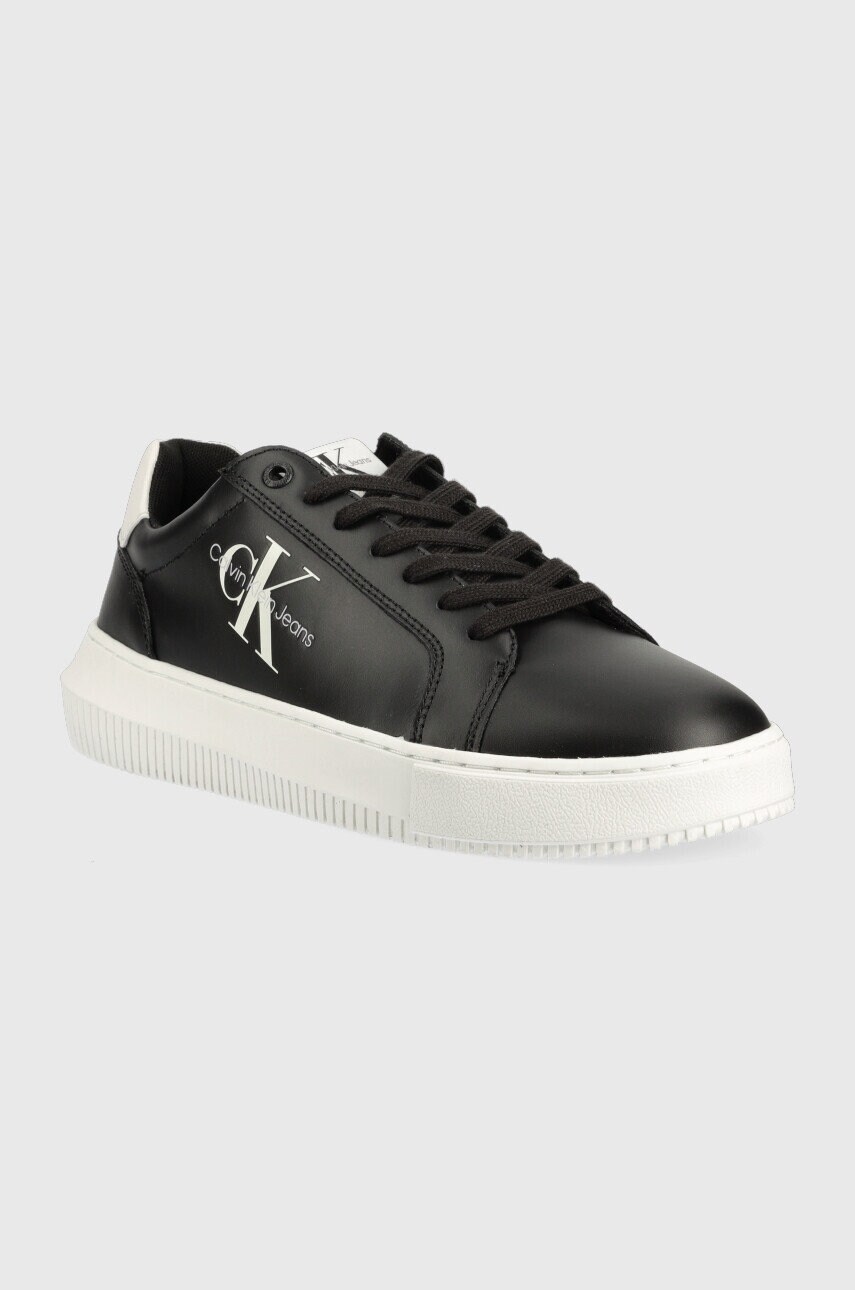 Шкіряні кросівки Calvin Klein Jeans YM0YM00681 CHUNKY CUPSOLE MONOLOGO колір чорний