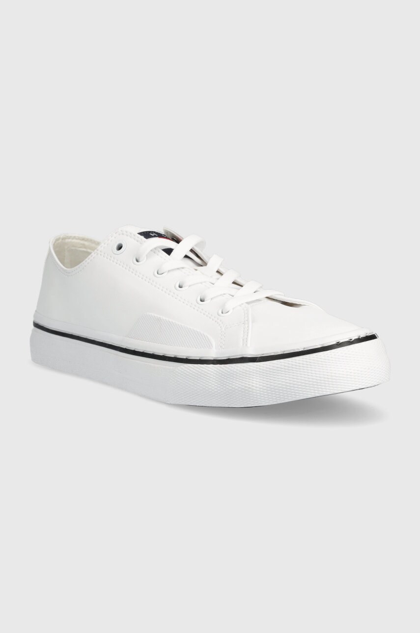 Кеди Tommy Jeans Leather Vulc Tjm Ess чоловічі колір білий
