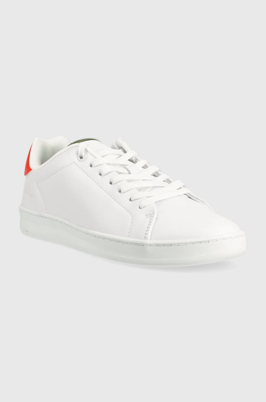 Шкіряні кросівки Tommy Hilfiger COURT SNEAKER LEATHER CUP колір білий
