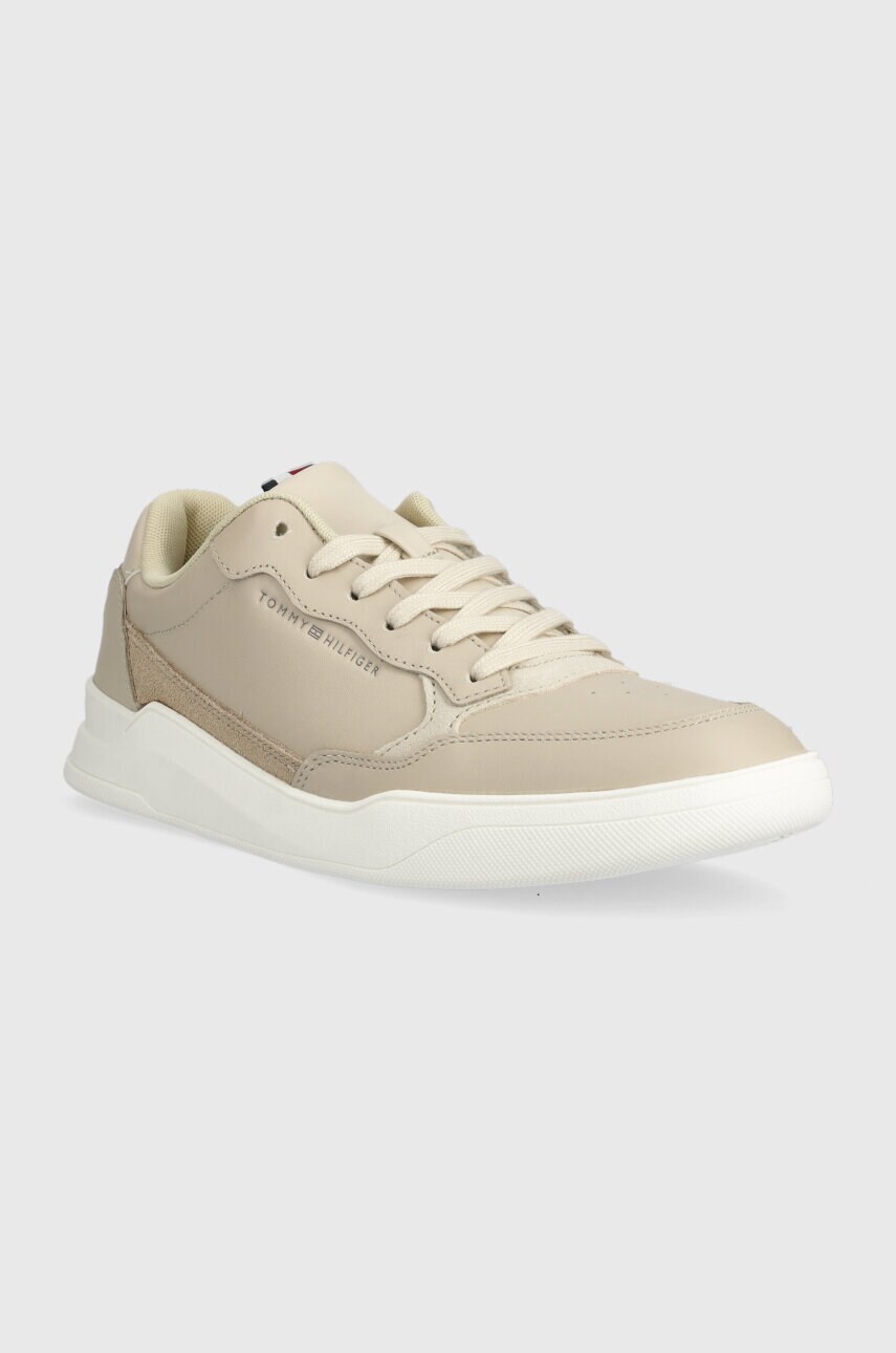 Шкіряні кросівки Tommy Hilfiger ELEVATED CUPSOLE LEATHER колір бежевий FM0FM04490