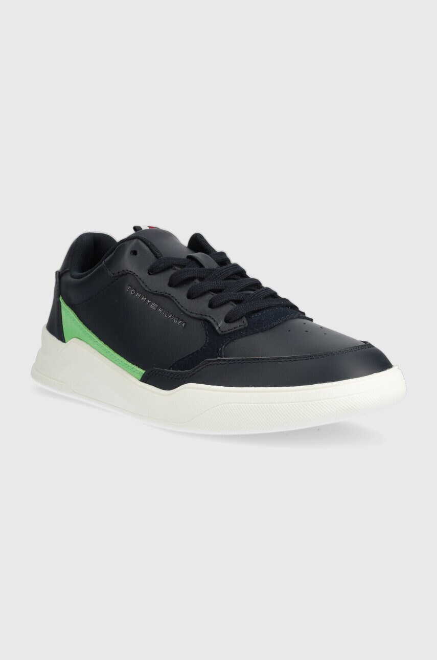 Шкіряні кросівки Tommy Hilfiger ELEVATED CUPSOLE LEATHER колір синій FM0FM04490