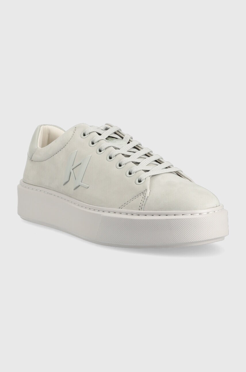 Шкіряні кросівки Karl Lagerfeld MAXI KUP колір сірий KL52217