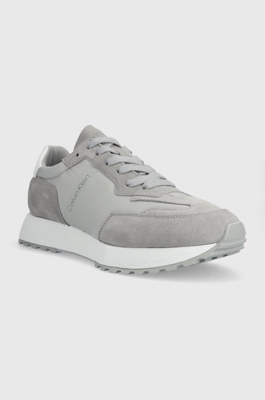 Кросівки Calvin Klein LOW TOP LACE UP MIX колір сірий HM0HM00497