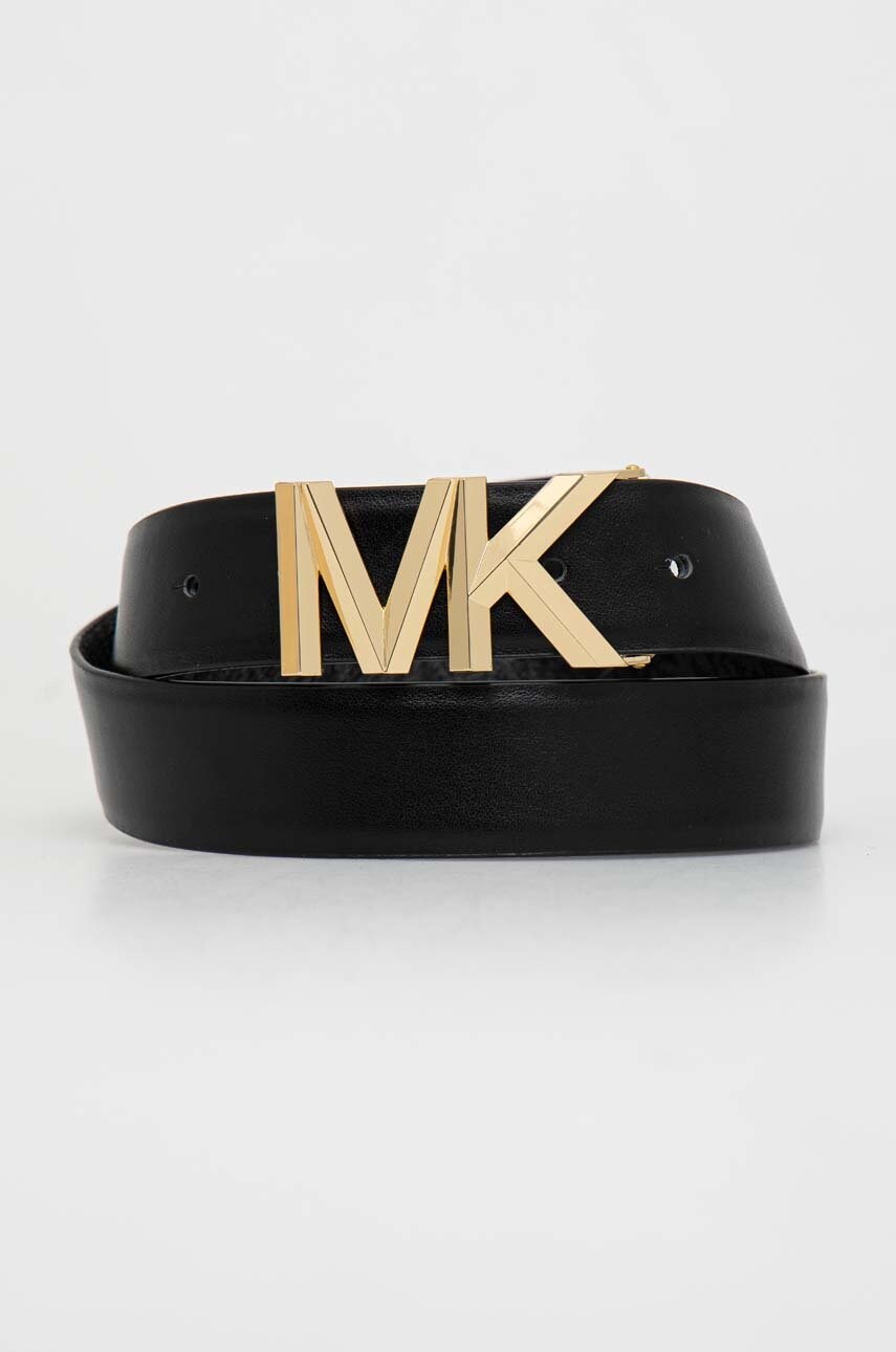 Двосторонній шкіряний ремінь MICHAEL Michael Kors жіночий колір чорний