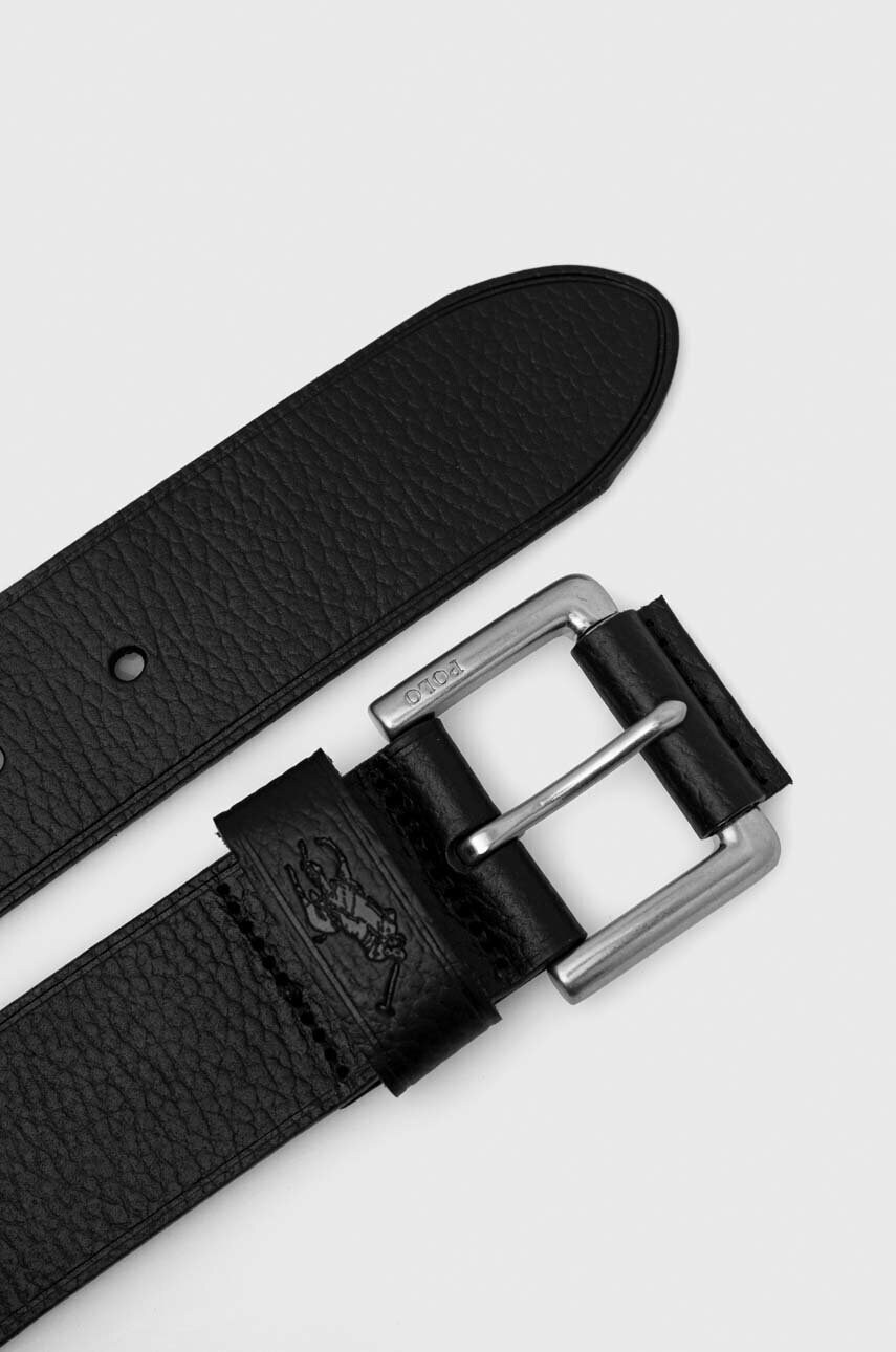 Шкіряний ремінь Polo Ralph Lauren Чоловічий колір чорний