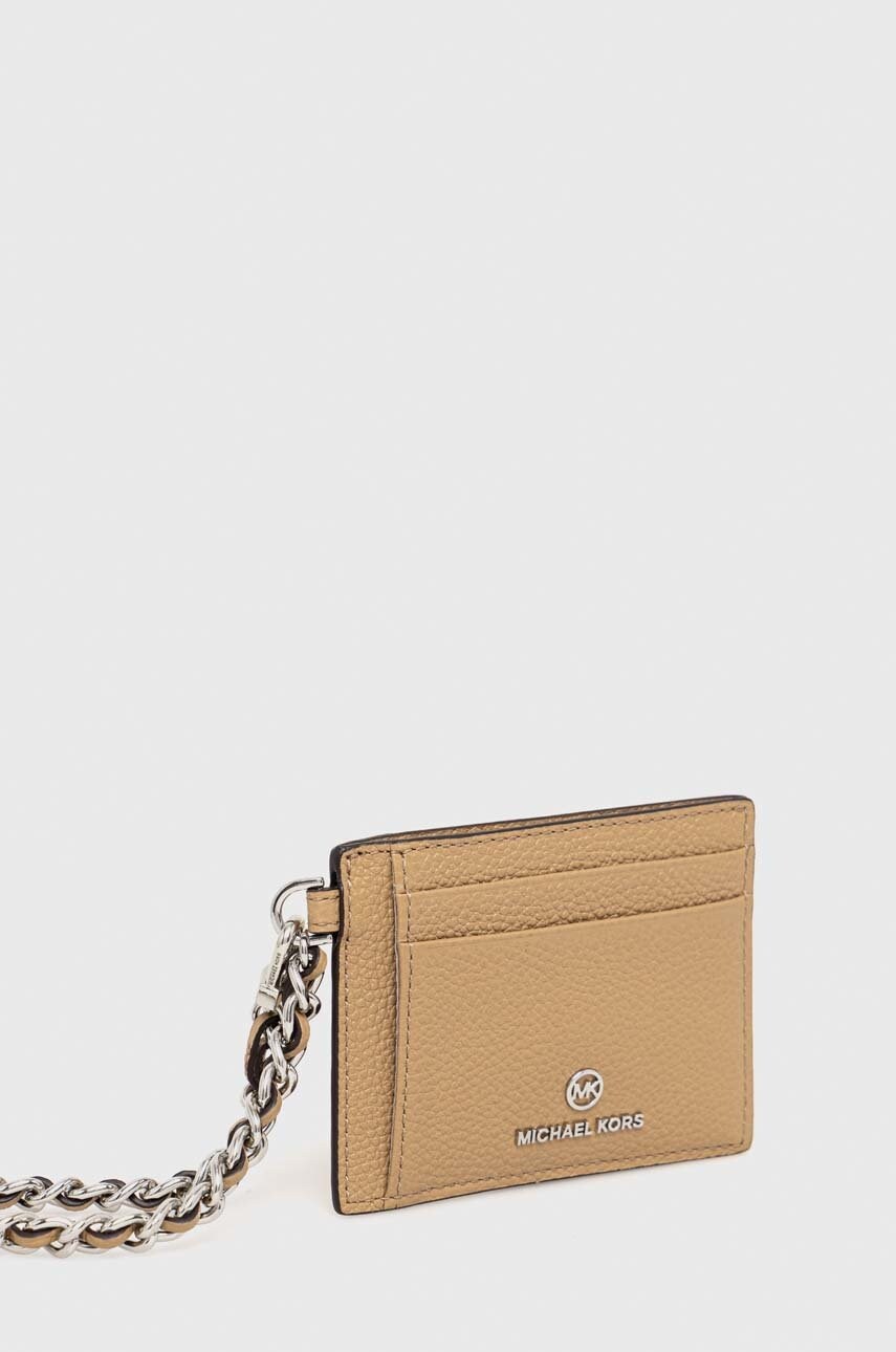 Шкіряний чохол на банківські карти MICHAEL Michael Kors жіночий колір коричневий