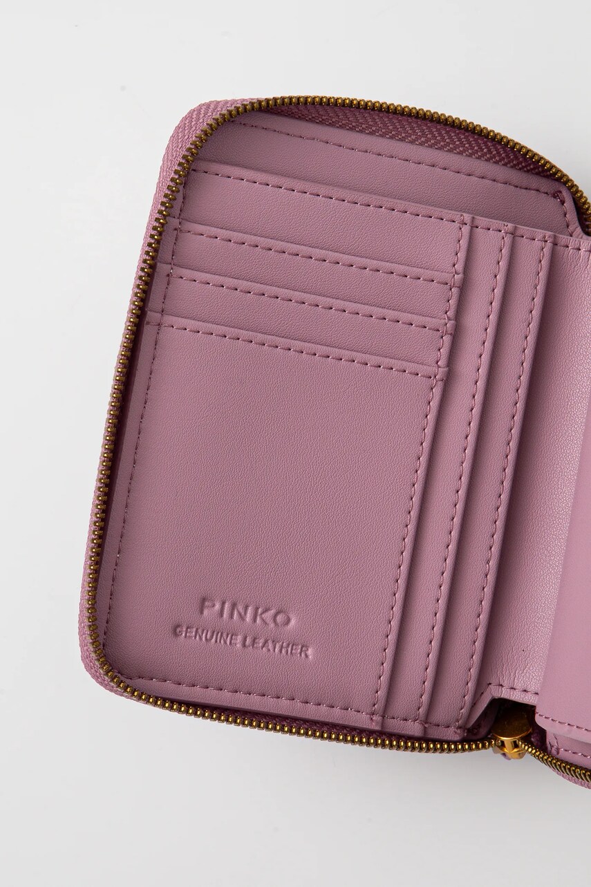 Шкіряний гаманець Pinko жіночий колір фіолетовий