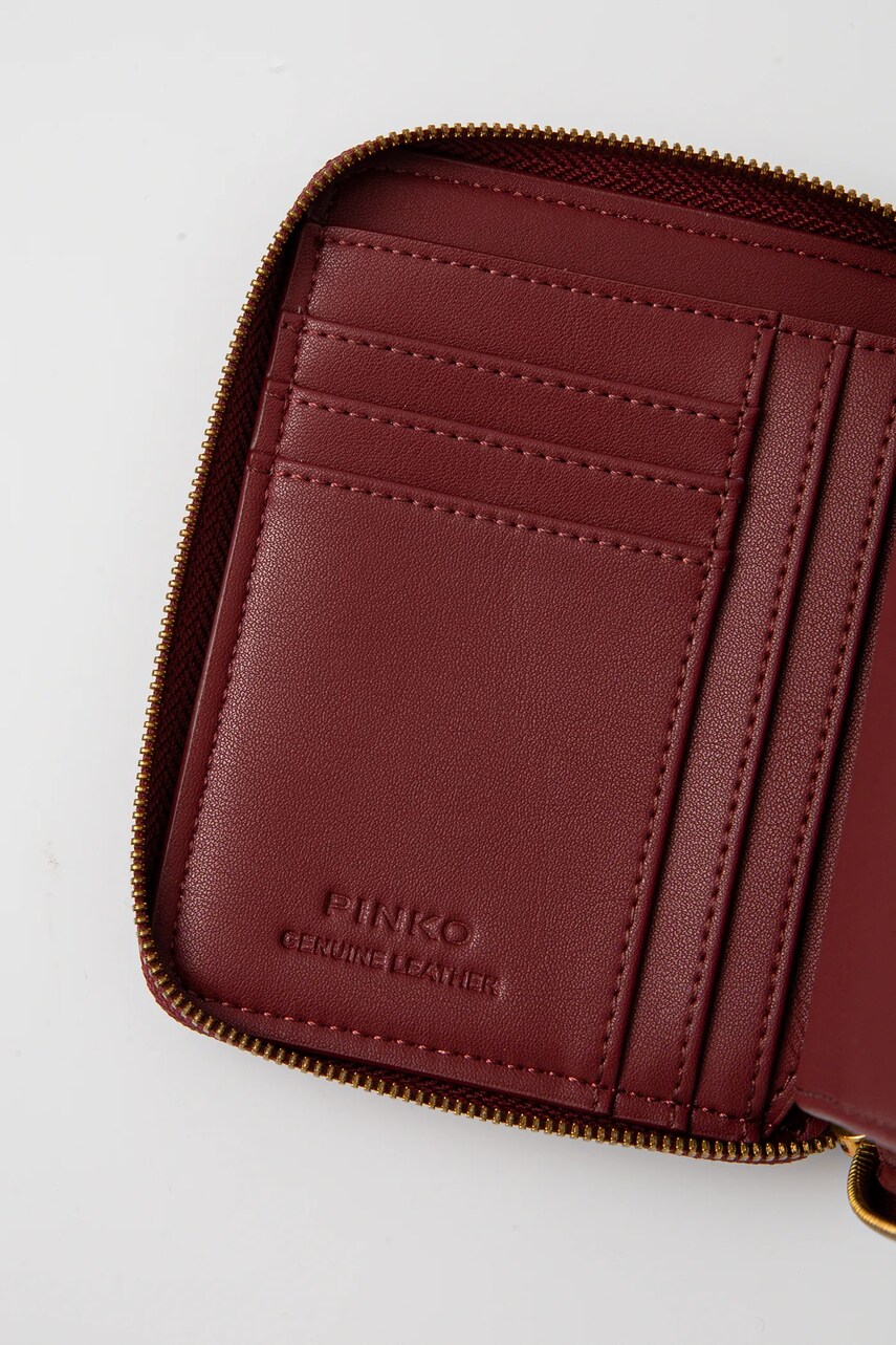 Шкіряний гаманець Pinko жіночий колір бордовий