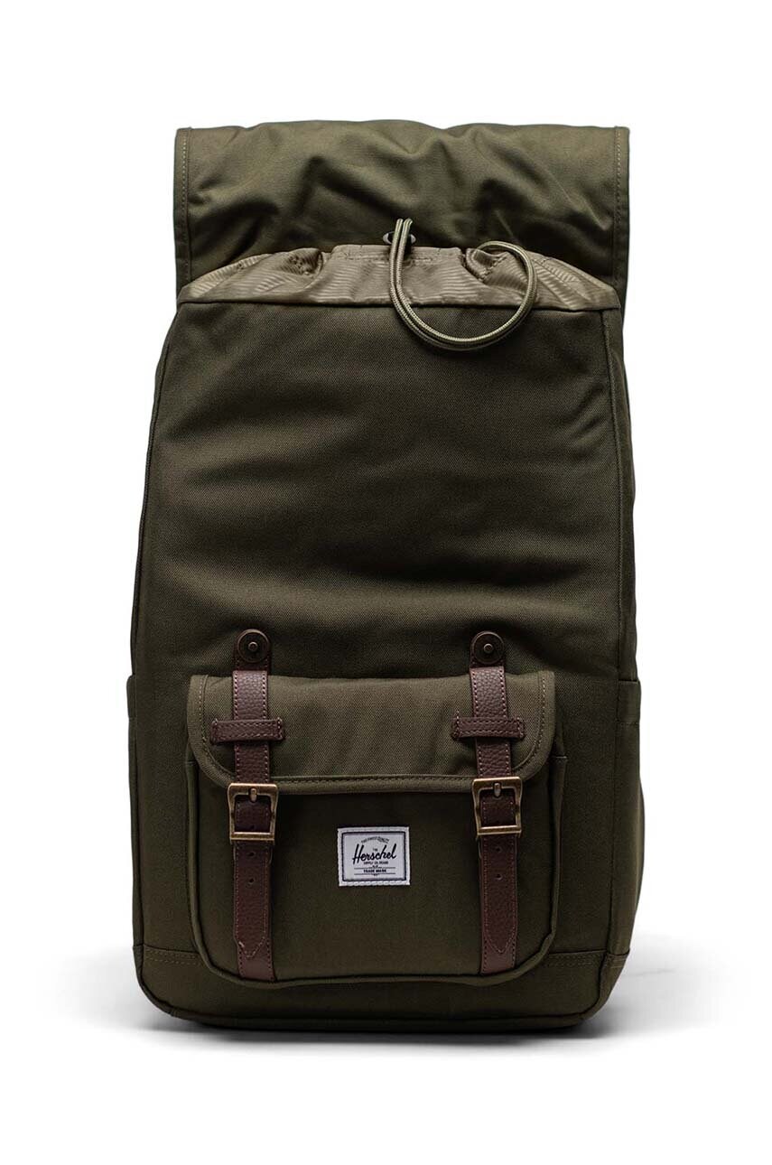 Рюкзак Herschel Little America Mid Backpack колір зелений великий однотонний