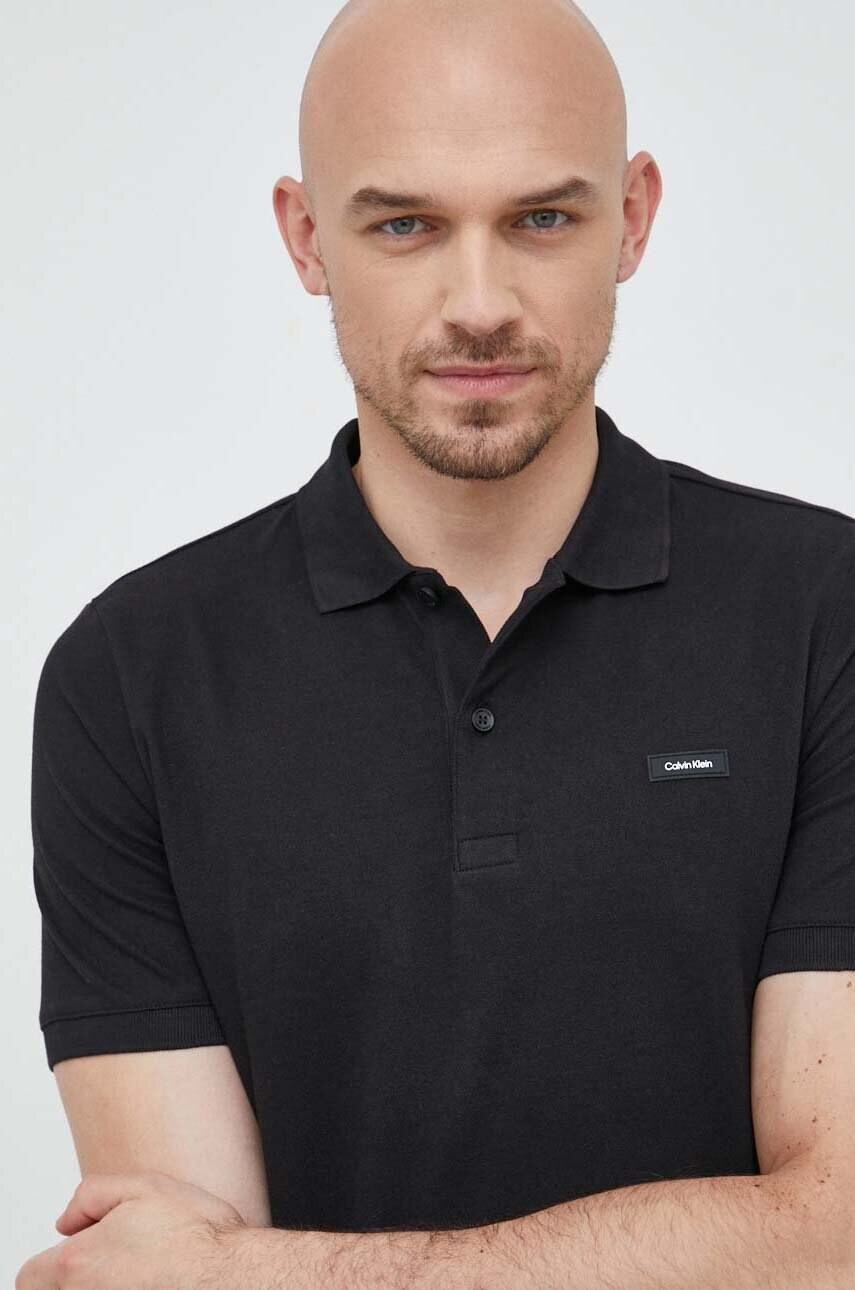 Поло Calvin Klein чоловічий колір чорний однотонний