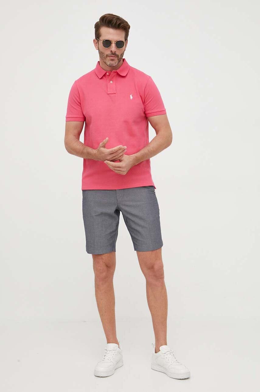 Бавовняне поло Polo Ralph Lauren колір рожевий однотонний