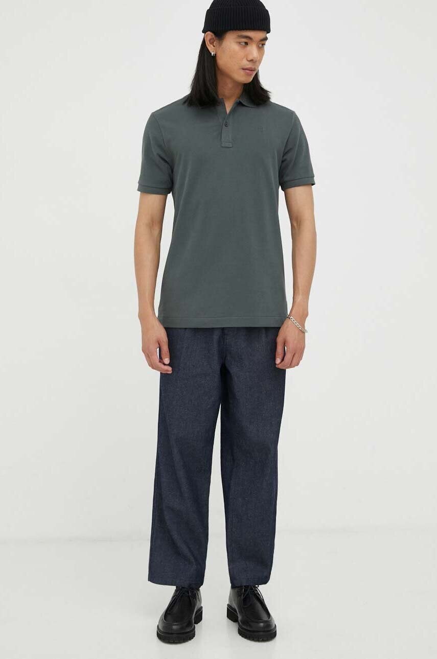 Поло G-Star Raw чоловічий колір сірий однотонний