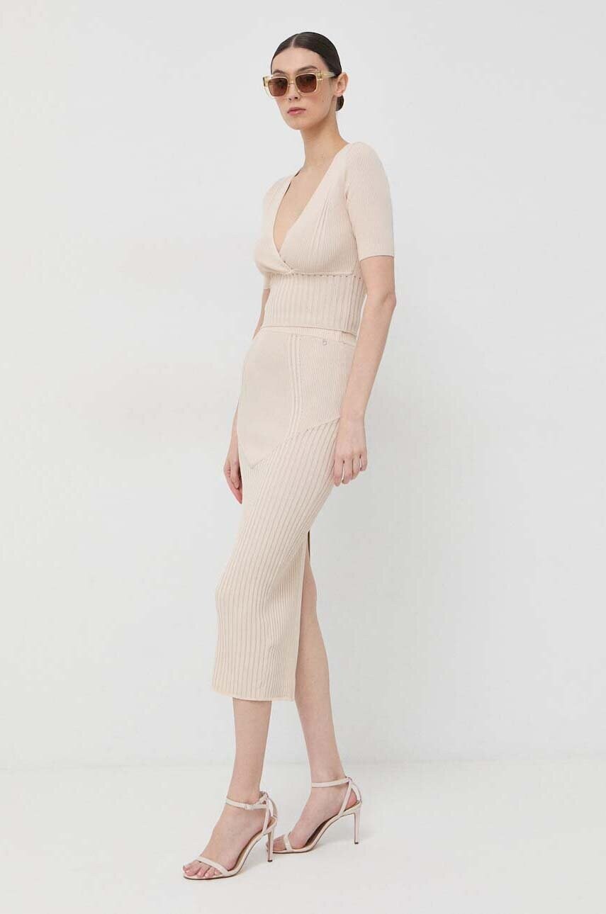 Спідниця Guess колір бежевий midi олівець