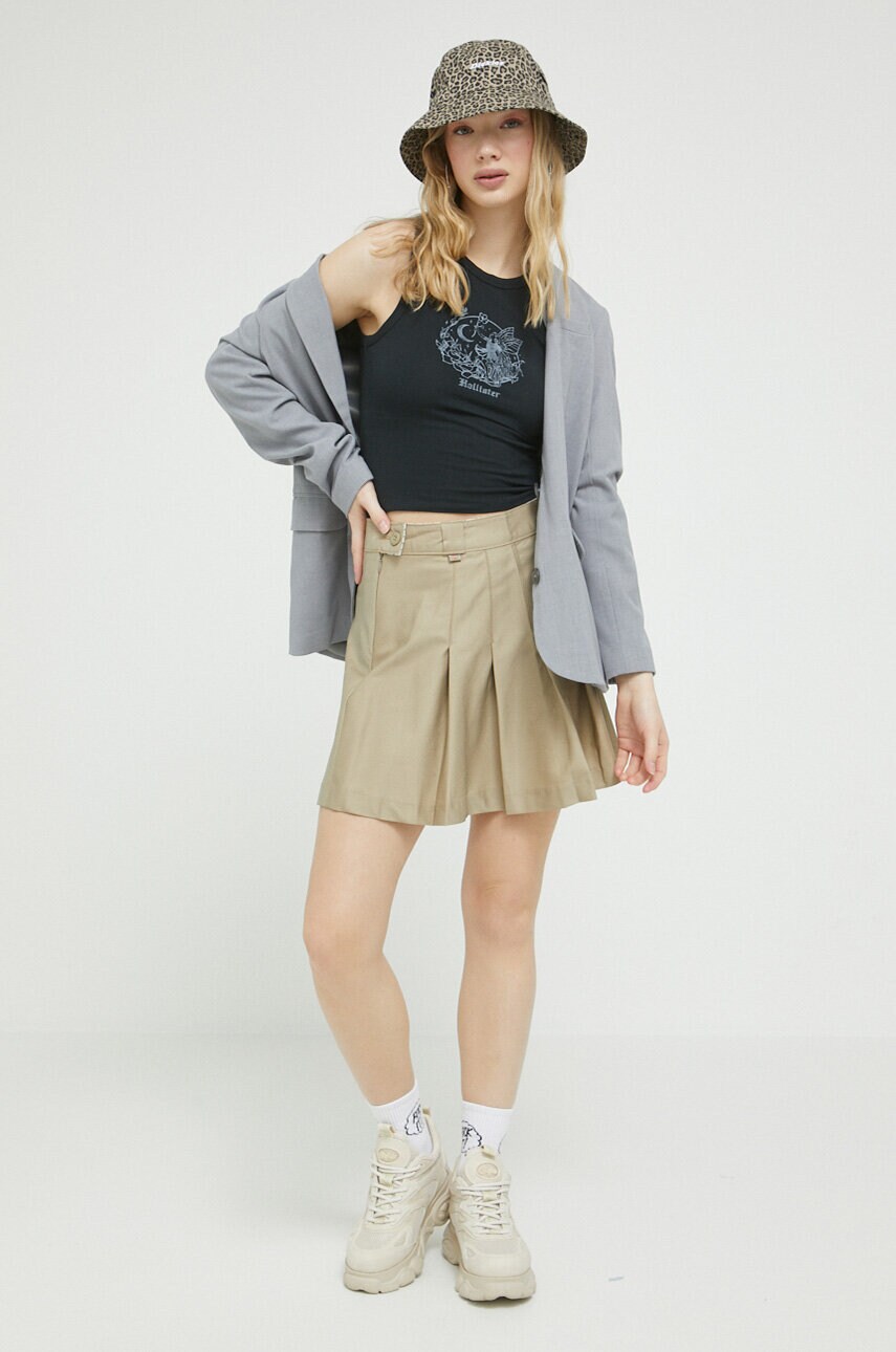 Спідниця Dickies колір бежевий mini розкльошена