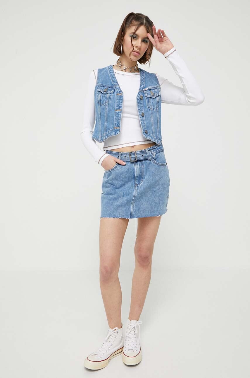 Джинсова спідниця Guess Originals mini пряма