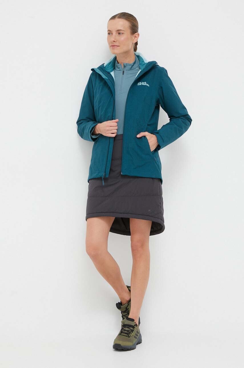 Спортивна спідниця Jack Wolfskin Alpengluehen колір сірий mini розкльошена