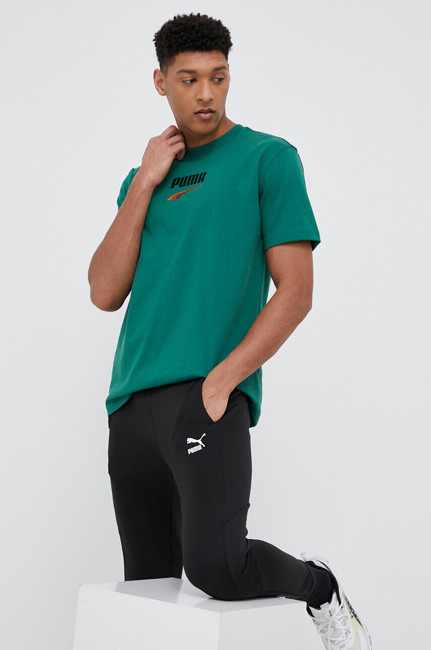 Купити Спортивні штани Puma колір чорний однотонні – головне зображення