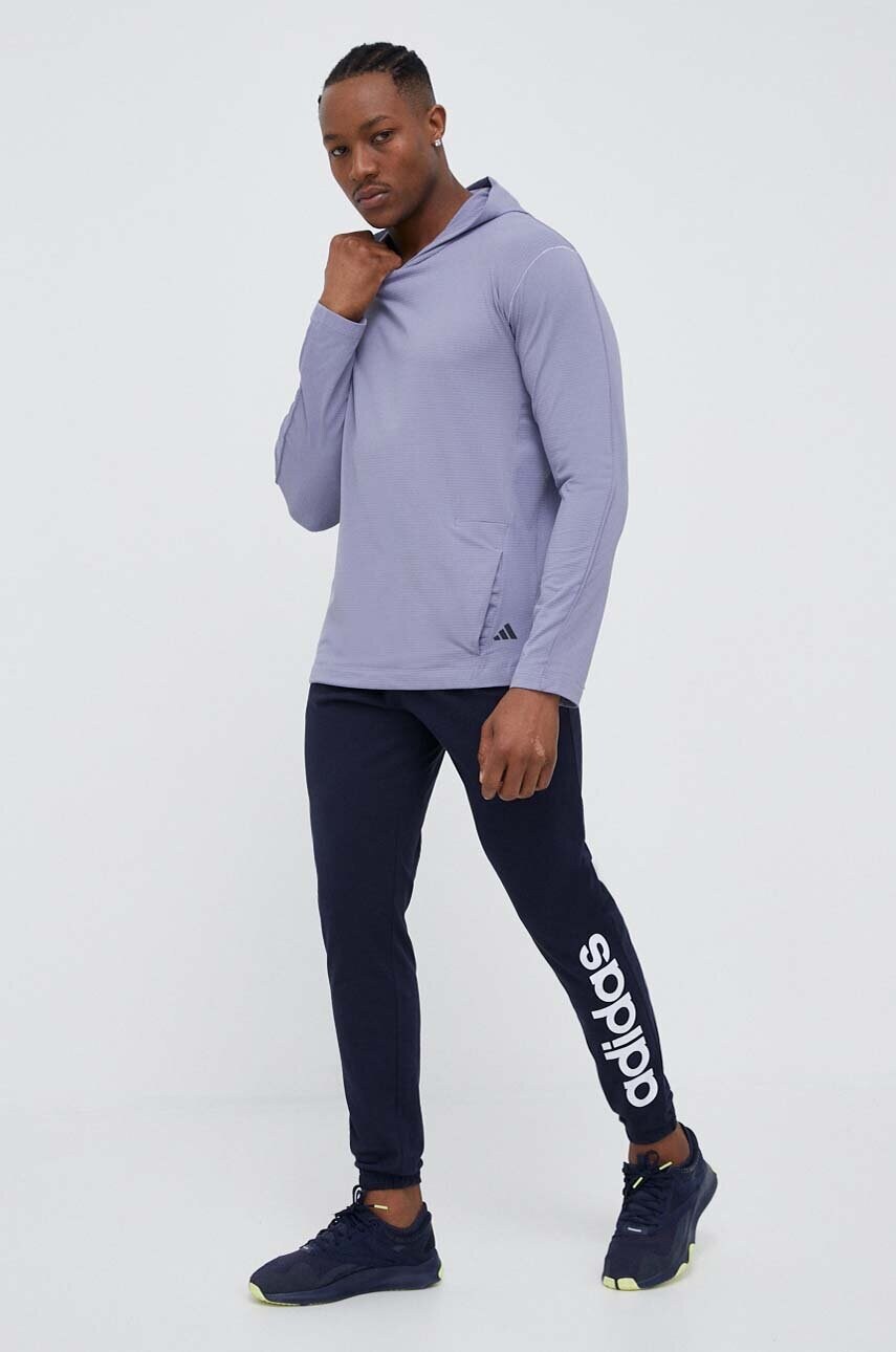 Штани для тренувань adidas Essentials колір синій з принтом