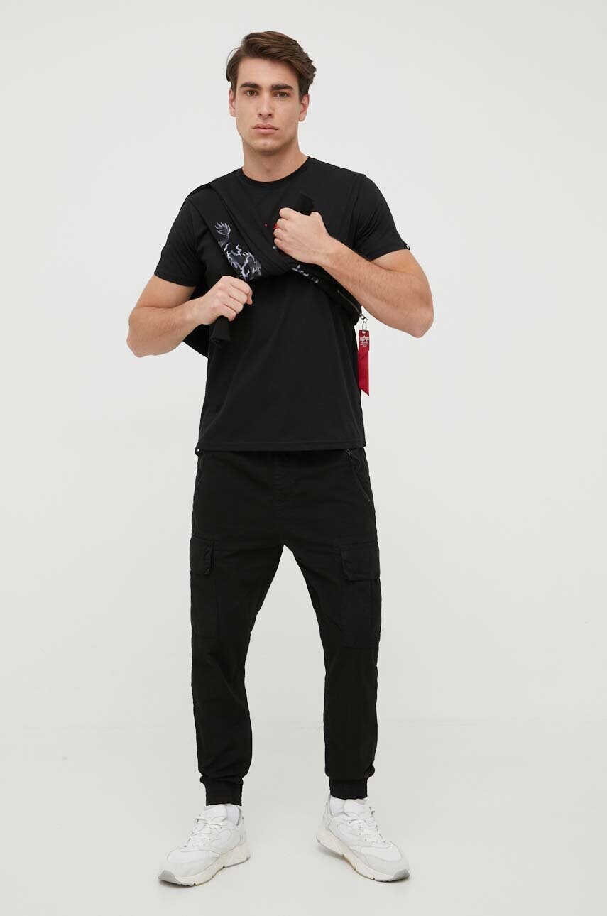 Бавовняні штани Alpha Industries колір чорний 116201.03-Black