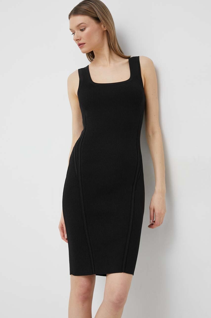 Сукня Calvin Klein колір чорний midi облягаюча