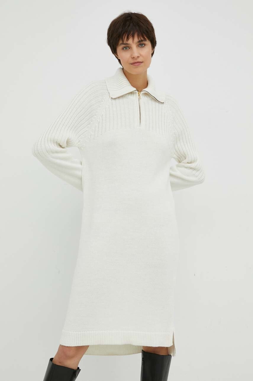 Сукня з домішкою вовни G-Star Raw колір бежевий mini oversize