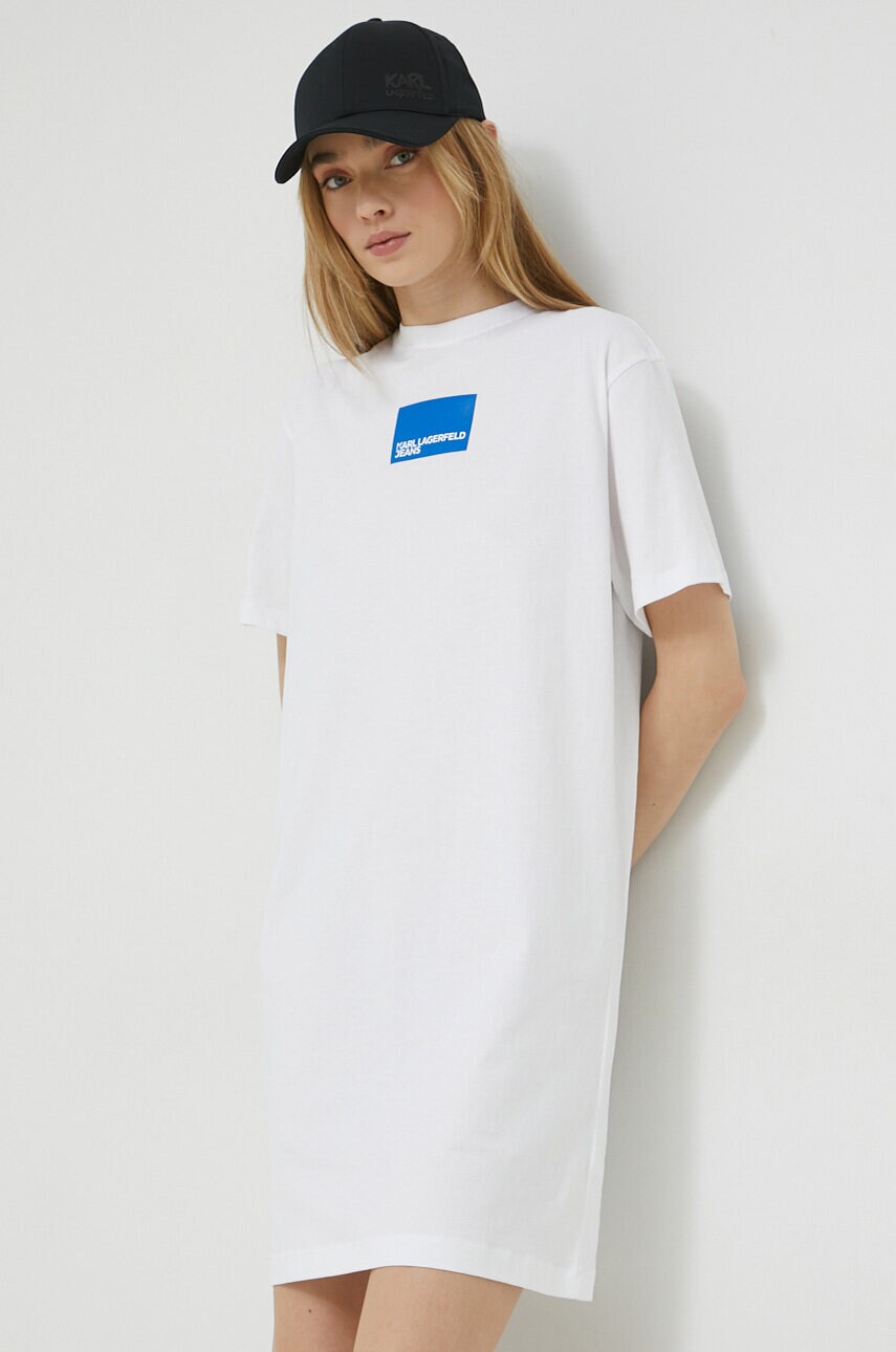 Бавовняна сукня Karl Lagerfeld Jeans колір білий mini oversize