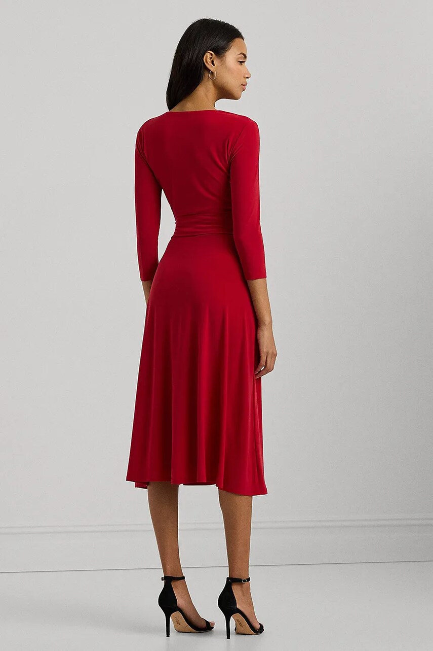Сукня Lauren Ralph Lauren колір бордовий mini розкльошена 250769904