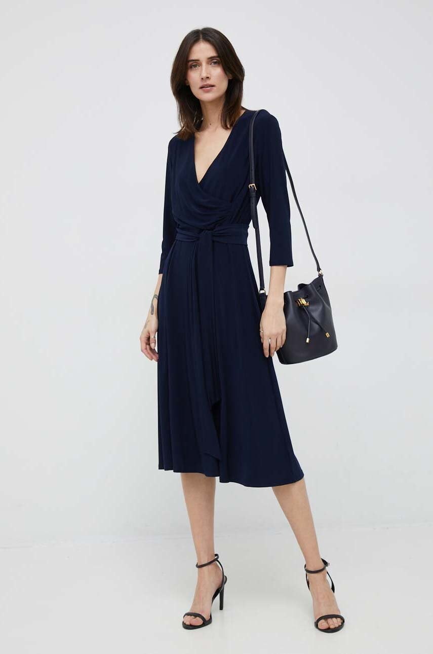 Сукня Lauren Ralph Lauren колір синій mini розкльошена