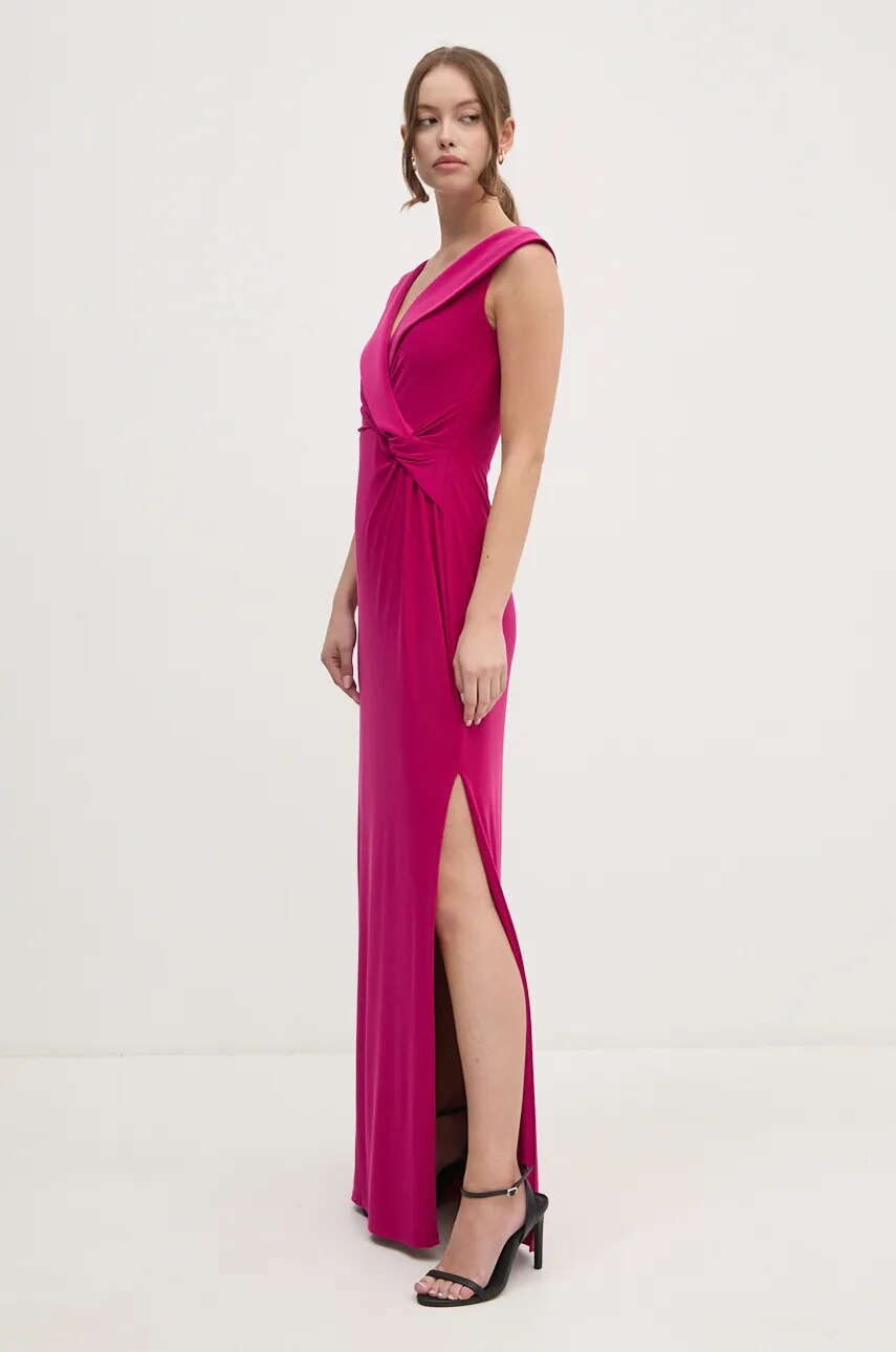 Сукня Lauren Ralph Lauren колір бордовий maxi розкльошена