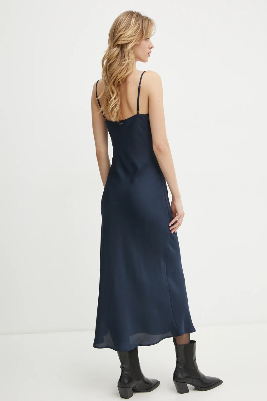 Сукня Guess колір синій maxi пряма