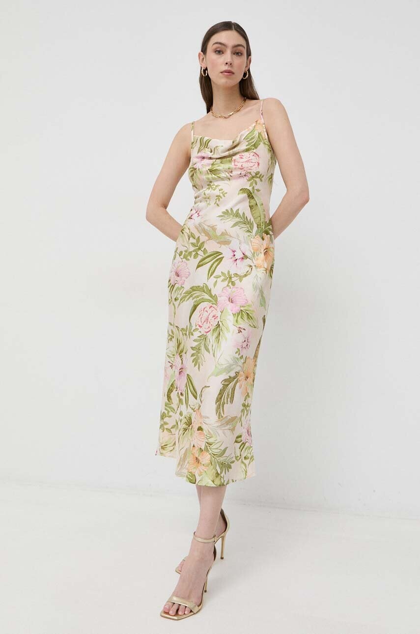 Сукня Guess колір зелений maxi пряма