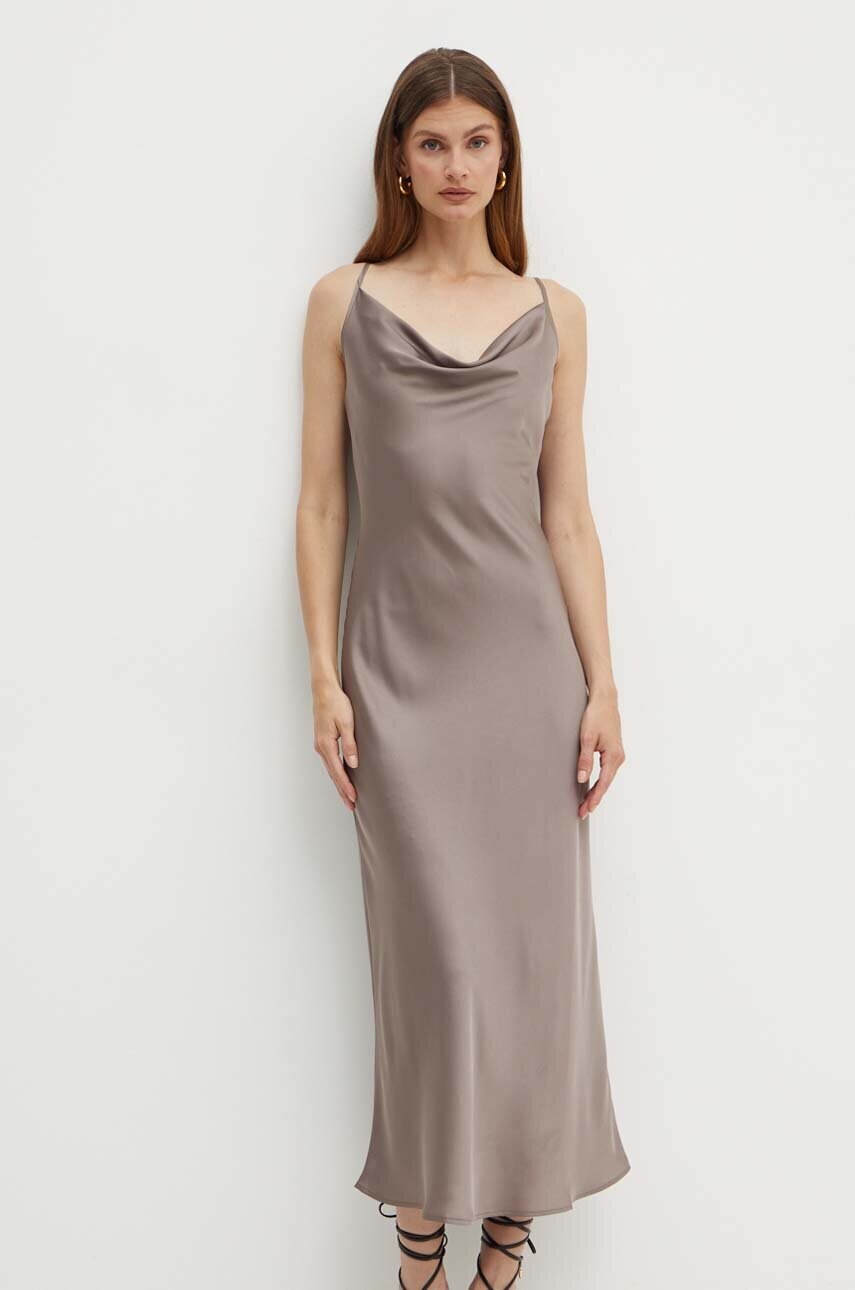 Сукня Guess колір сірий maxi пряма