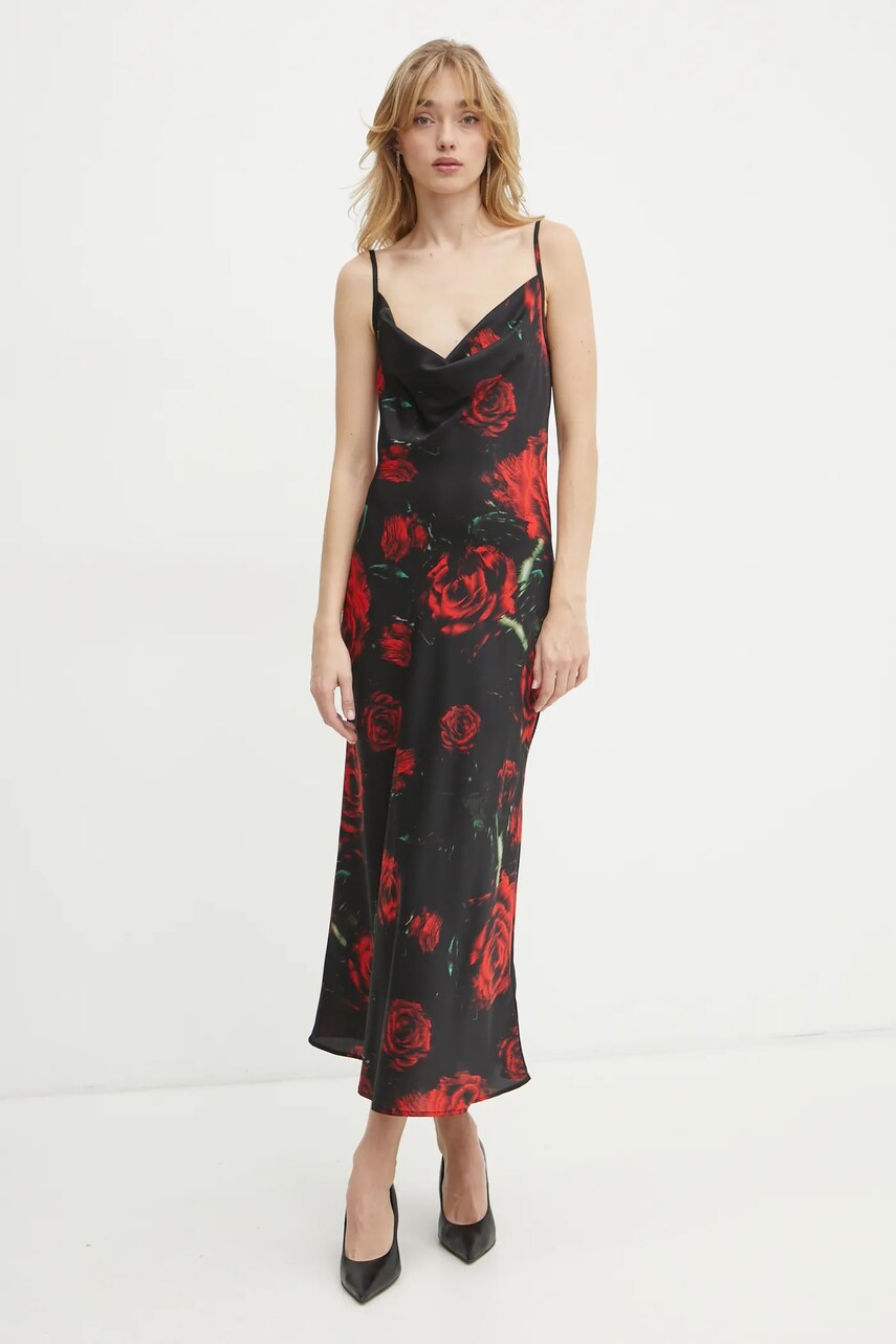 Сукня Guess колір чорний maxi пряма