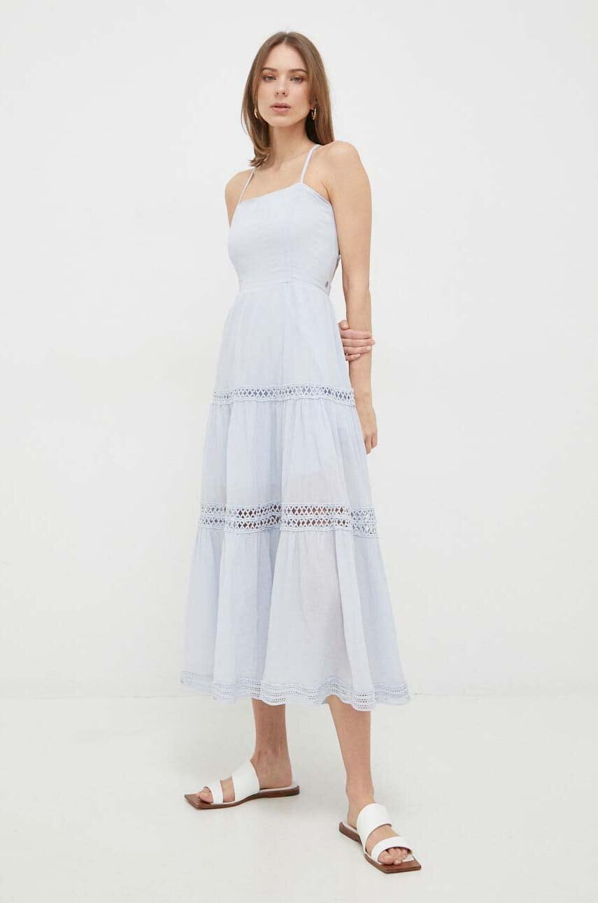 Бавовняна сукня Guess midi розкльошена