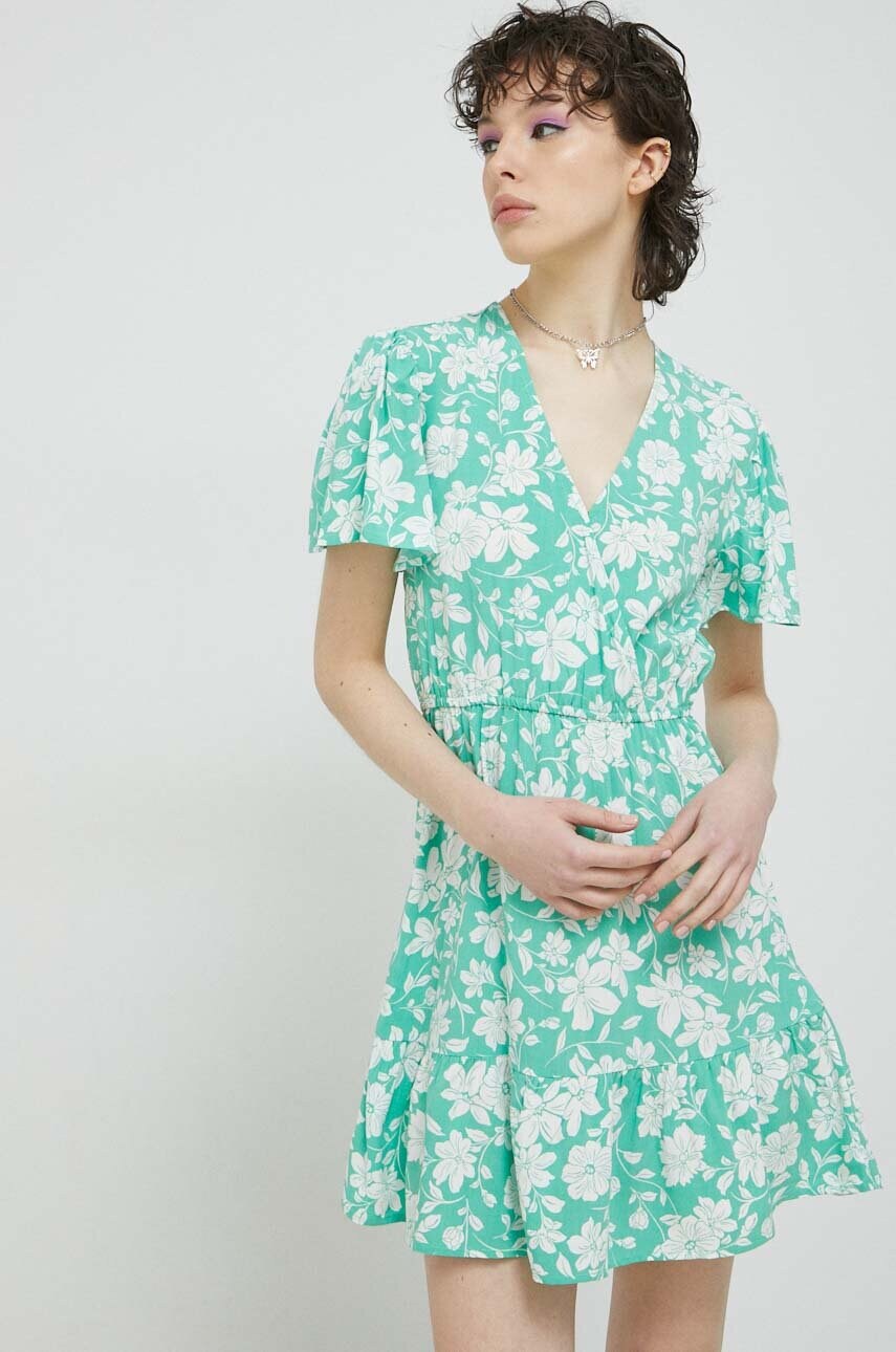 Сукня Billabong колір зелений mini розкльошена