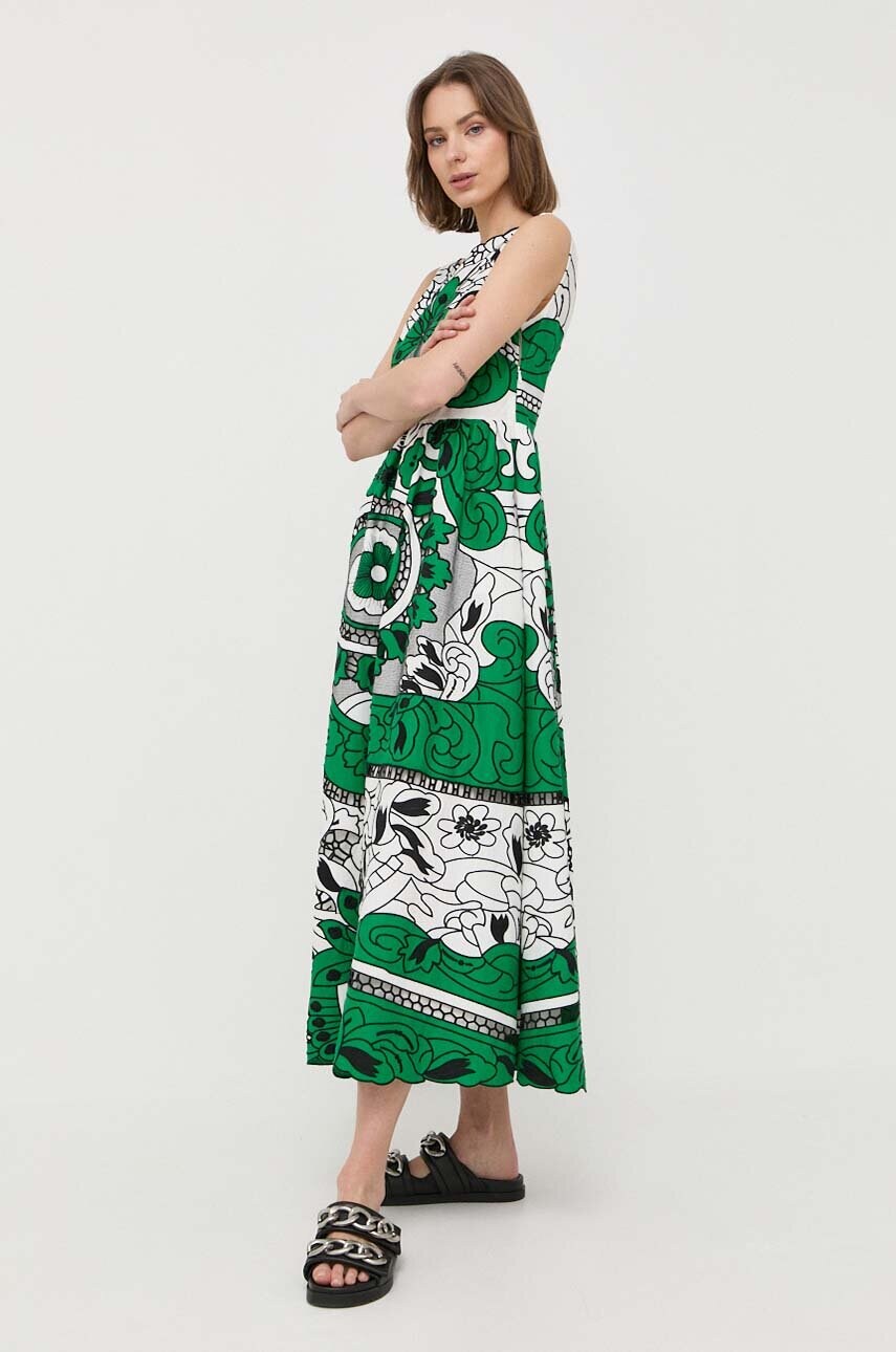 Бавовняна сукня Red Valentino колір білий maxi розкльошена