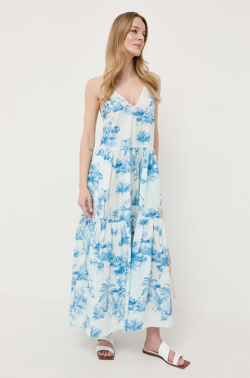 Бавовняна сукня Red Valentino maxi розкльошена