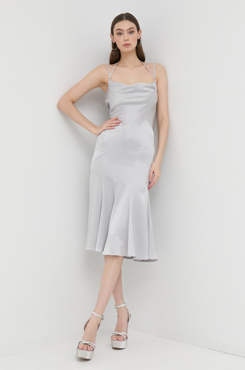 Сукня Trussardi колір сірий midi пряма