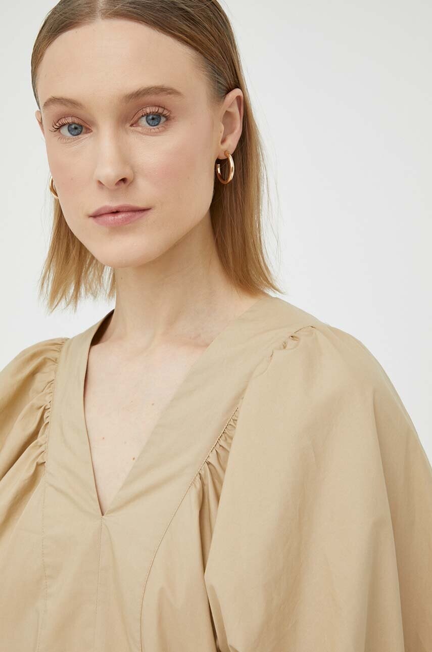 Бавовняна сукня By Malene Birger колір бежевий mini oversize