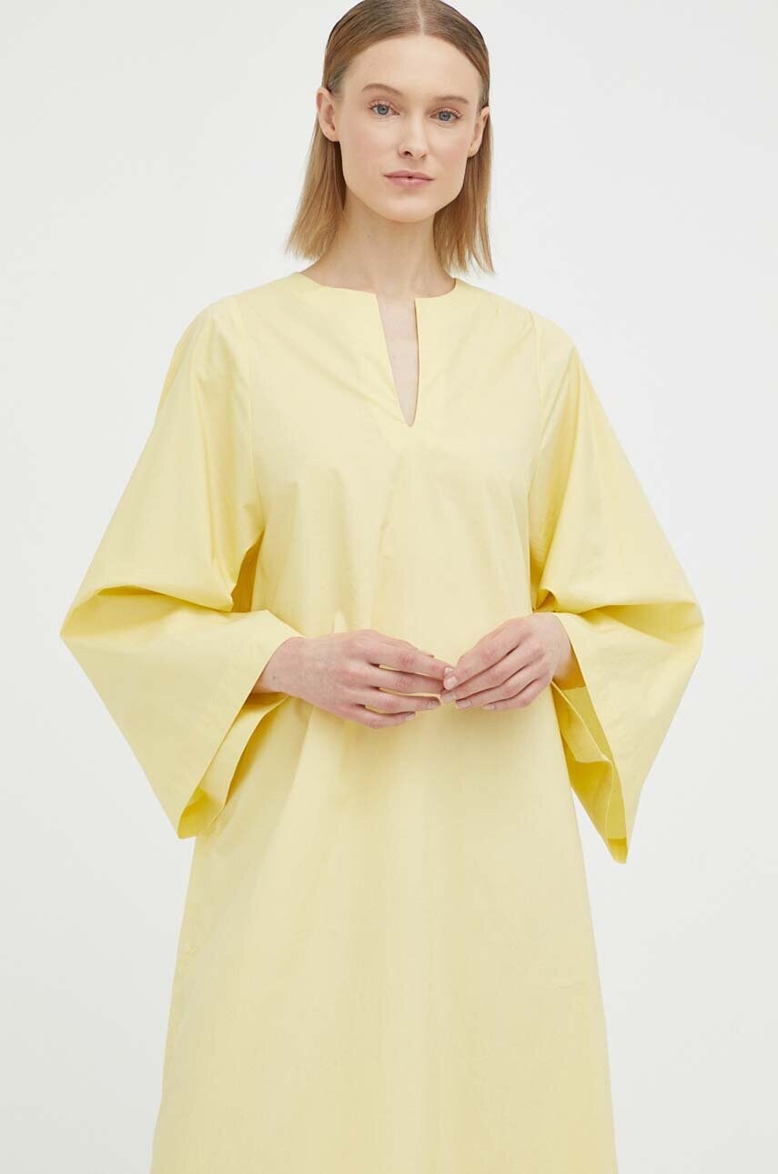 Бавовняна сукня By Malene Birger колір жовтий maxi oversize