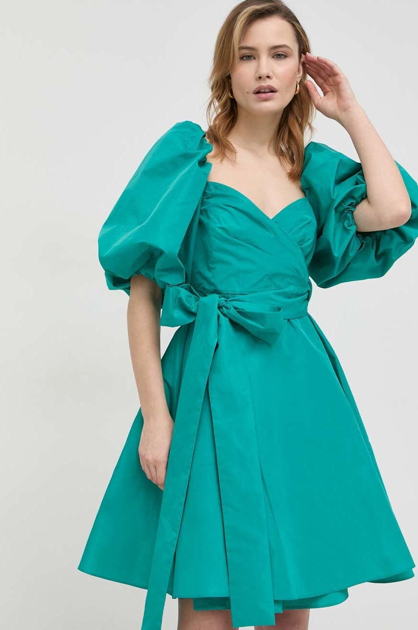 Сукня Pinko колір зелений mini розкльошена