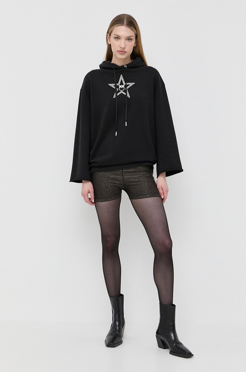 Бавовняна сукня Pinko колір чорний mini oversize