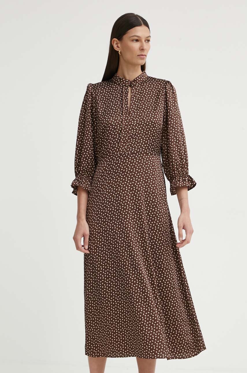 Сукня Bruuns Bazaar Acacia Clarena колір бежевий midi пряма